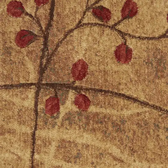 Brown Floral Power Loom Area Rug Photo 1