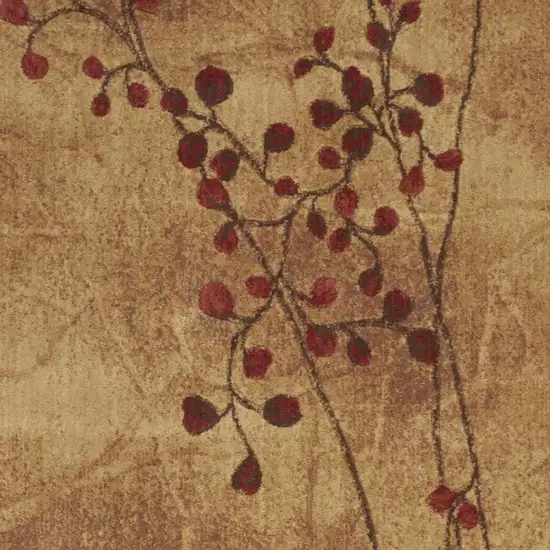 Brown Floral Power Loom Area Rug Photo 1