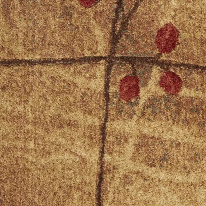 Brown Floral Power Loom Area Rug Photo 8