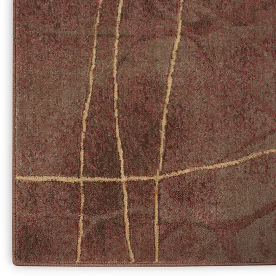 Brown Floral Power Loom Non Skid Area Rug Photo 8