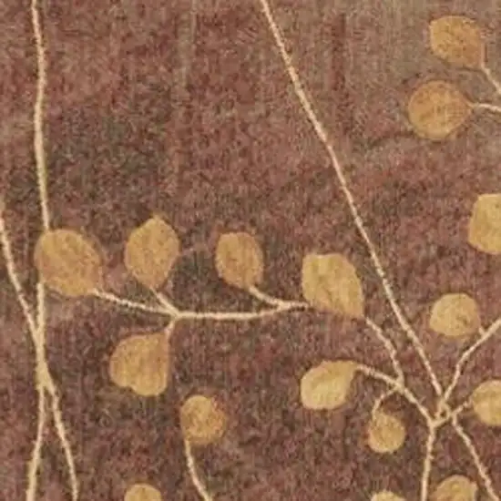 Brown Floral Power Loom Non Skid Area Rug Photo 3