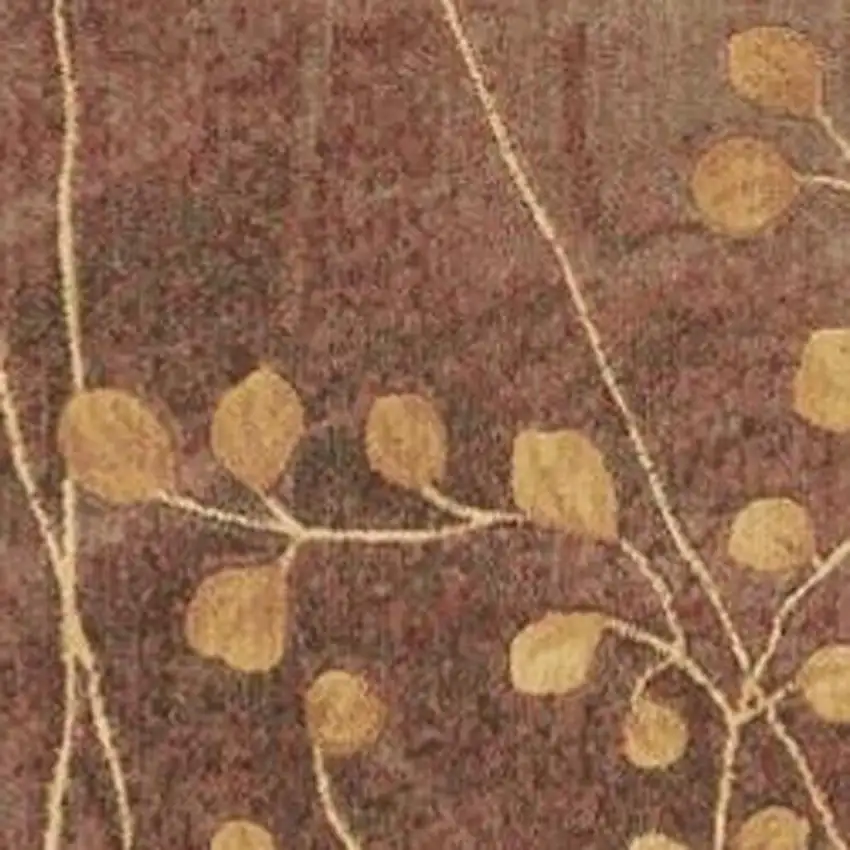 Brown Floral Power Loom Non Skid Area Rug Photo 3