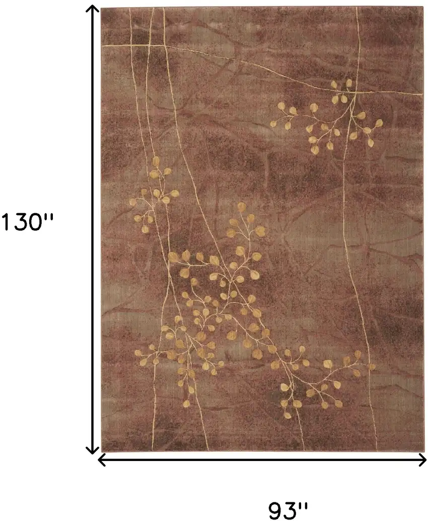 Brown Floral Power Loom Area Rug Photo 8