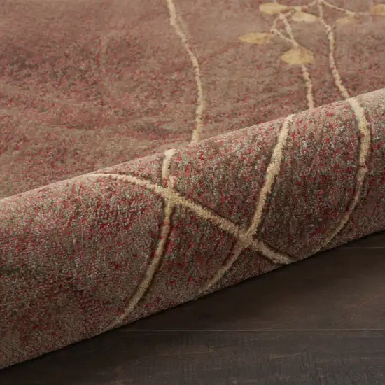 Brown Floral Power Loom Non Skid Area Rug Photo 7