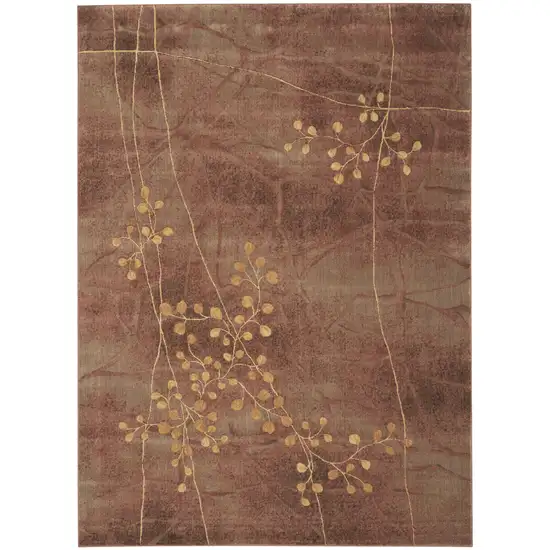 Brown Floral Power Loom Non Skid Area Rug Photo 8