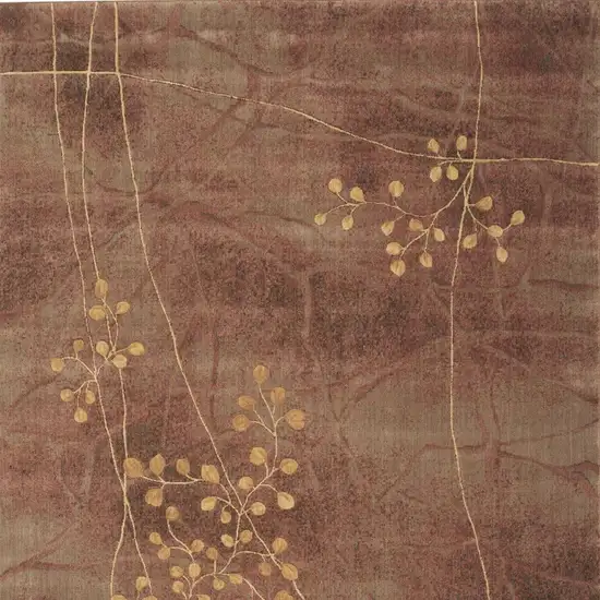 Brown Floral Power Loom Non Skid Area Rug Photo 1