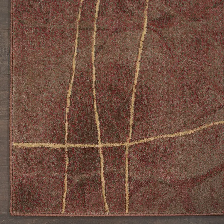 Brown Floral Power Loom Area Rug Photo 9