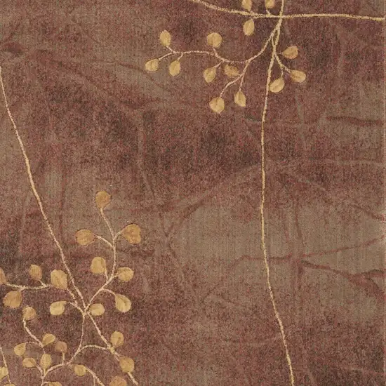 Brown Floral Power Loom Area Rug Photo 1