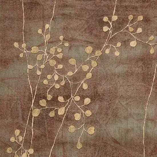 Brown Floral Power Loom Area Rug Photo 3