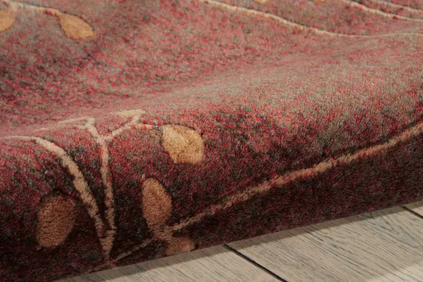 Brown Floral Power Loom Area Rug Photo 6