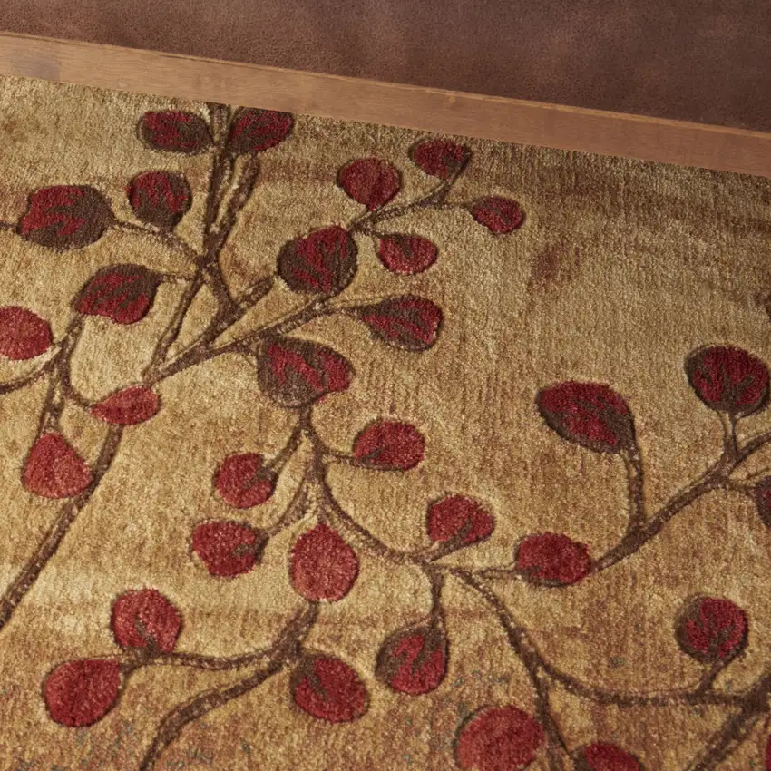 Brown Floral Power Loom Area Rug Photo 7