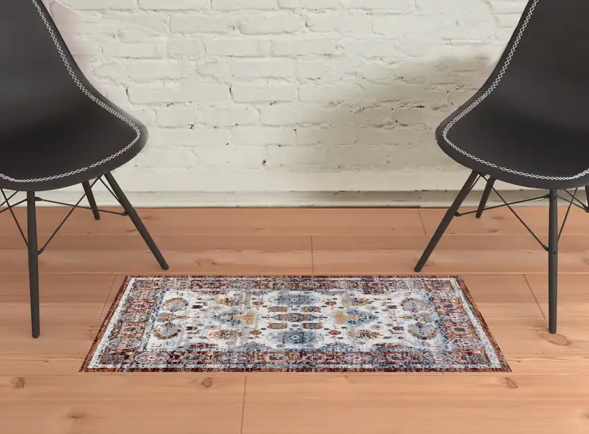Brown Floral Power Loom Area Rug Photo 3