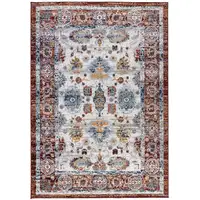 Photo of Brown Floral Power Loom Area Rug