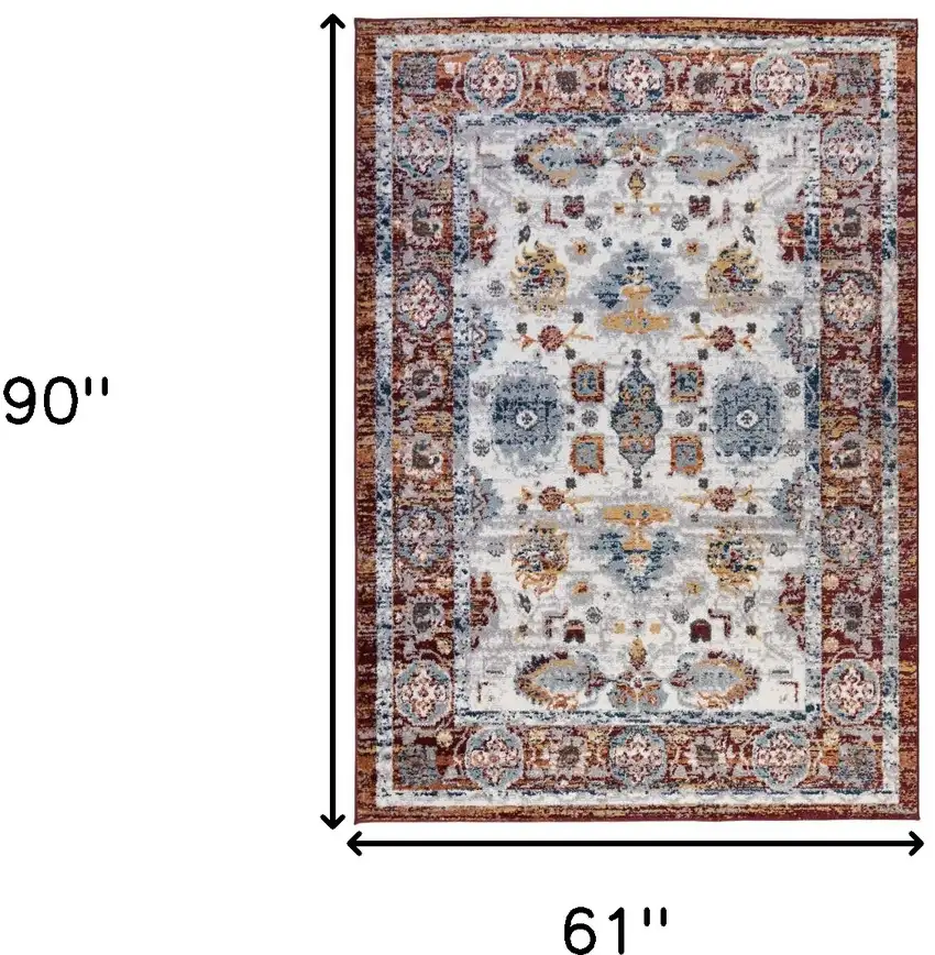 Brown Floral Power Loom Area Rug Photo 9