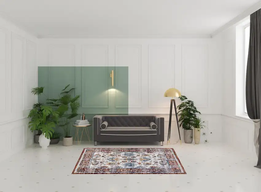 Brown Floral Power Loom Area Rug Photo 3