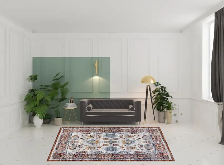 Brown Floral Power Loom Area Rug Photo 3