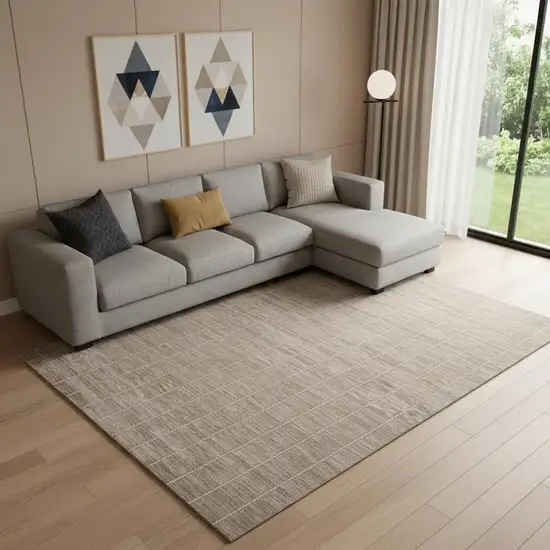 Brown Geometric Area Rug Photo 1