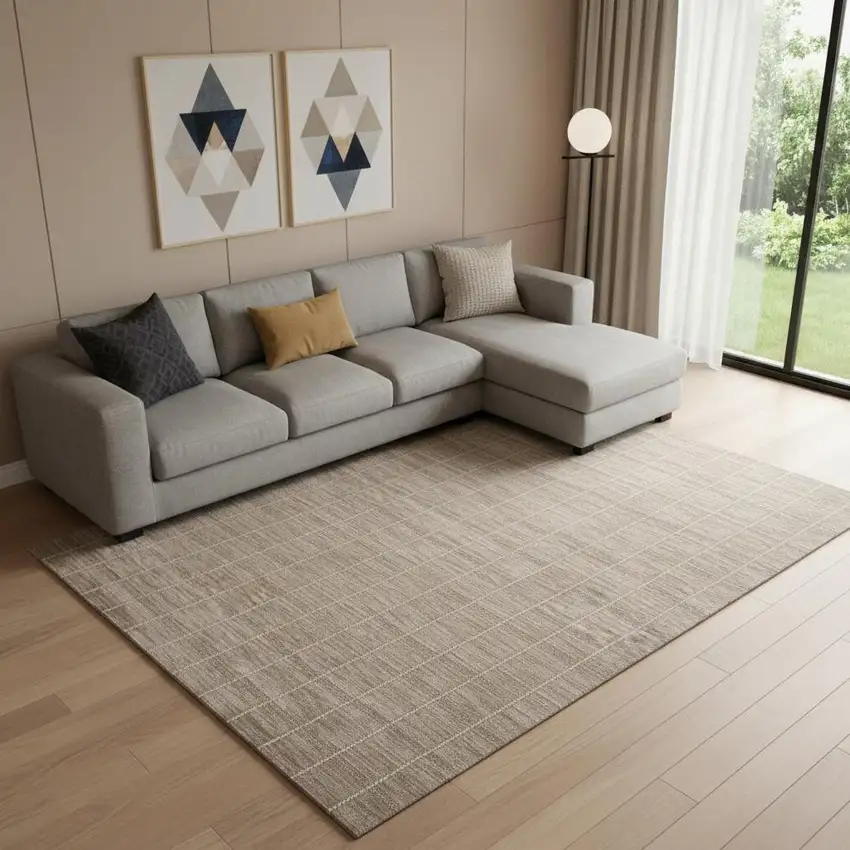 Brown Geometric Area Rug Photo 1
