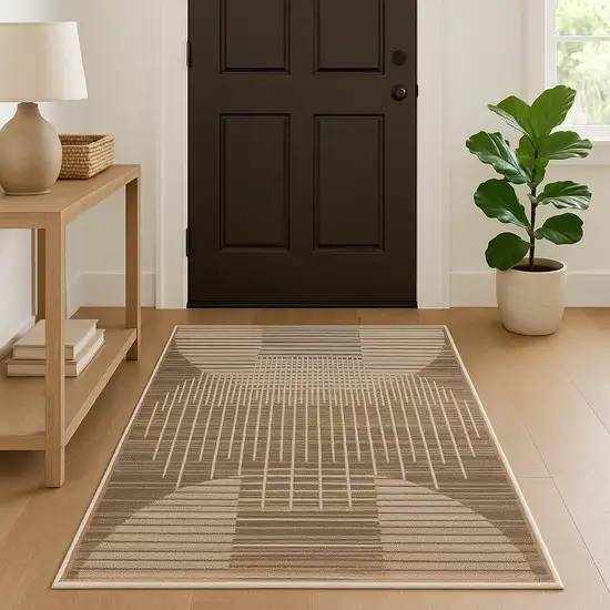 Brown Geometric Area Rug Photo 1