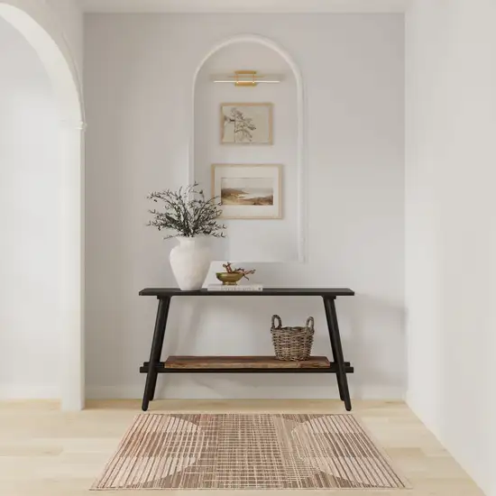 Brown Geometric Area Rug Photo 5