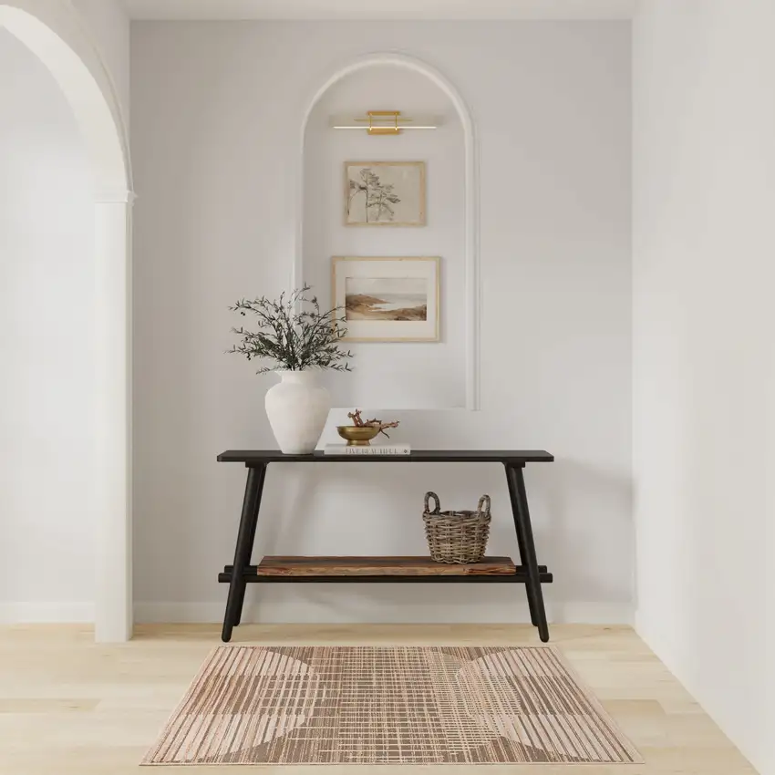 Brown Geometric Area Rug Photo 5