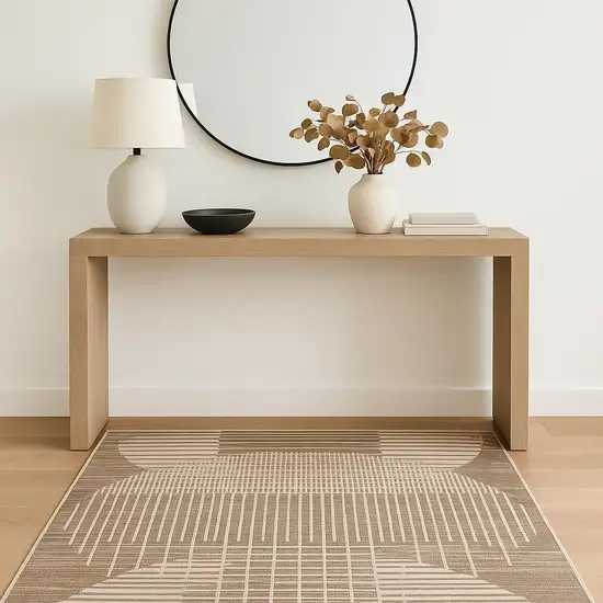 Brown Geometric Area Rug Photo 1