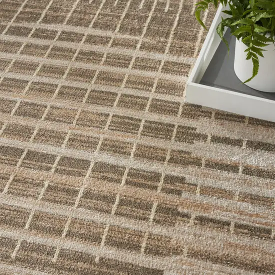 Brown Geometric Area Rug Photo 6