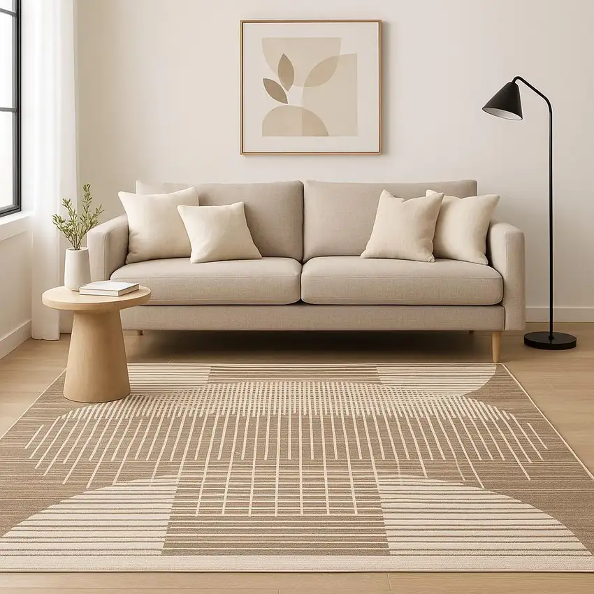 Brown Geometric Area Rug Photo 1