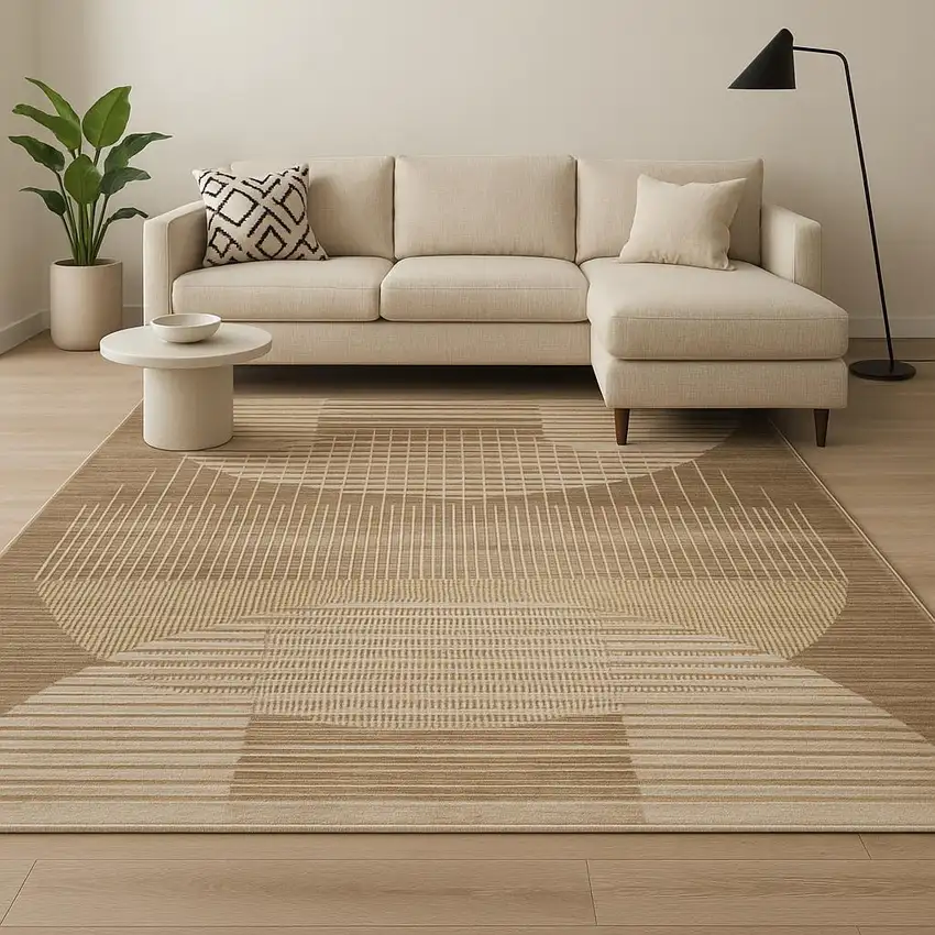 Brown Geometric Area Rug Photo 1