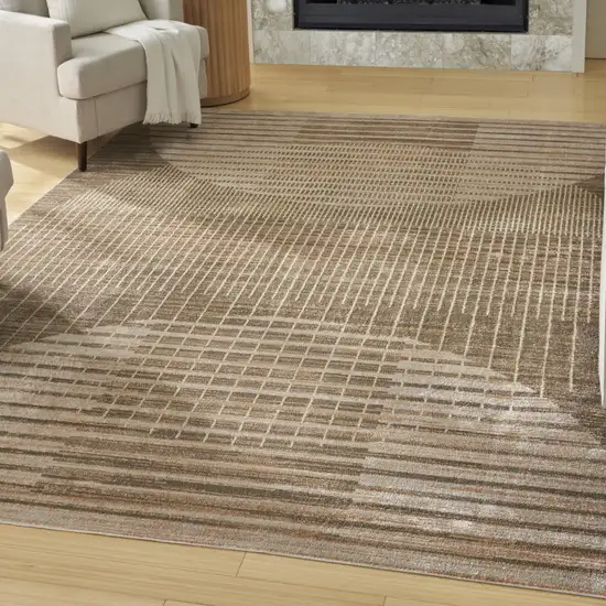 Brown Geometric Area Rug Photo 5