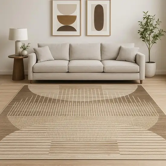 Brown Geometric Area Rug Photo 1