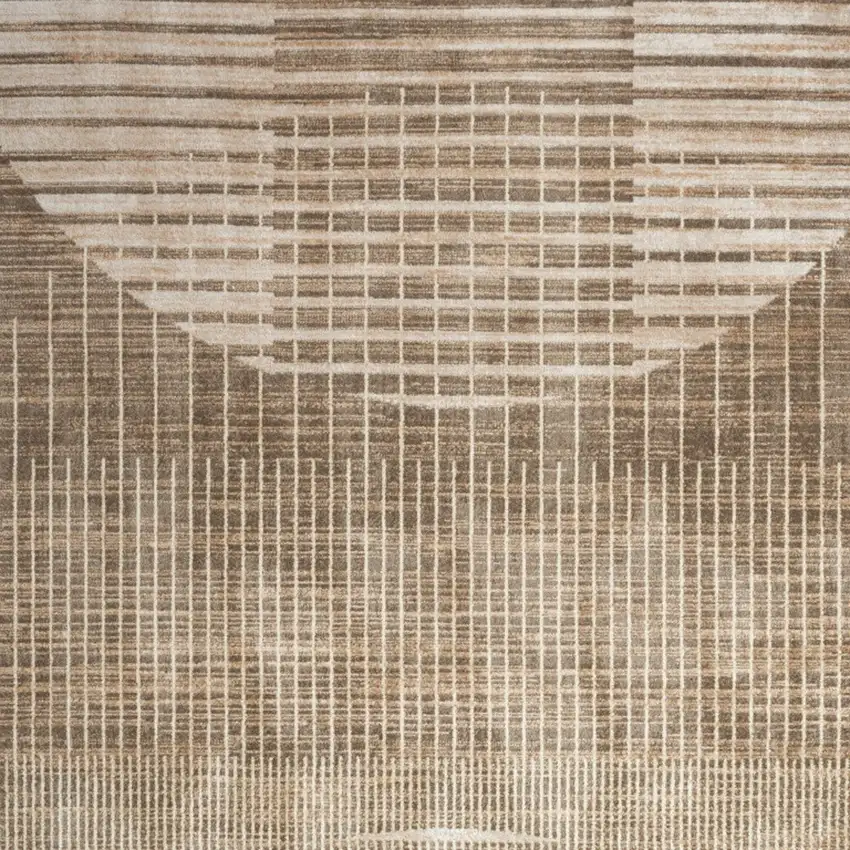 Brown Geometric Area Rug Photo 9