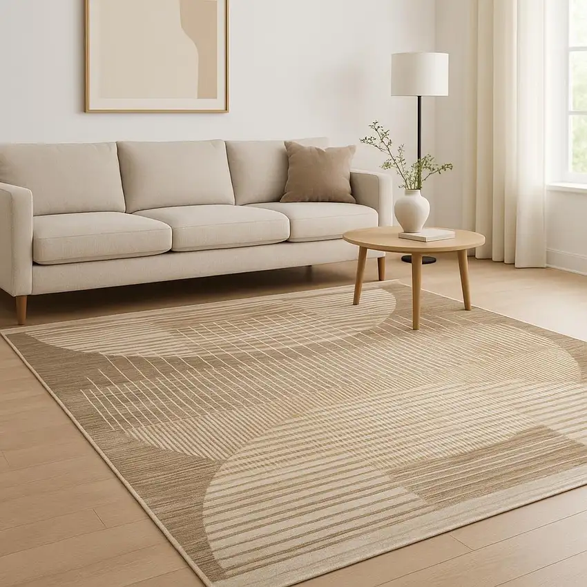 Brown Geometric Area Rug Photo 1