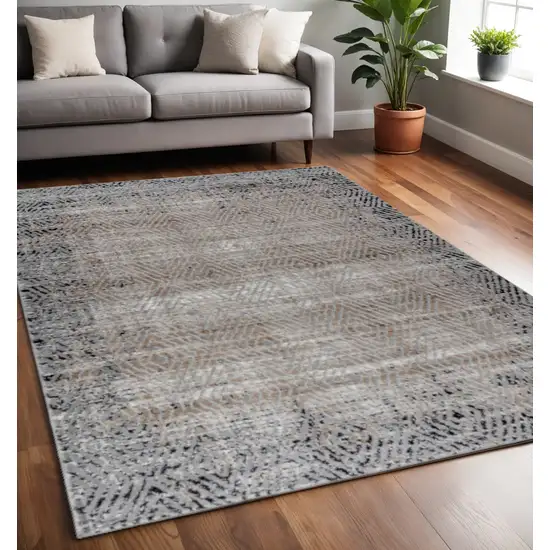 5' X 8' Brown Geometric Area Rug Photo 1