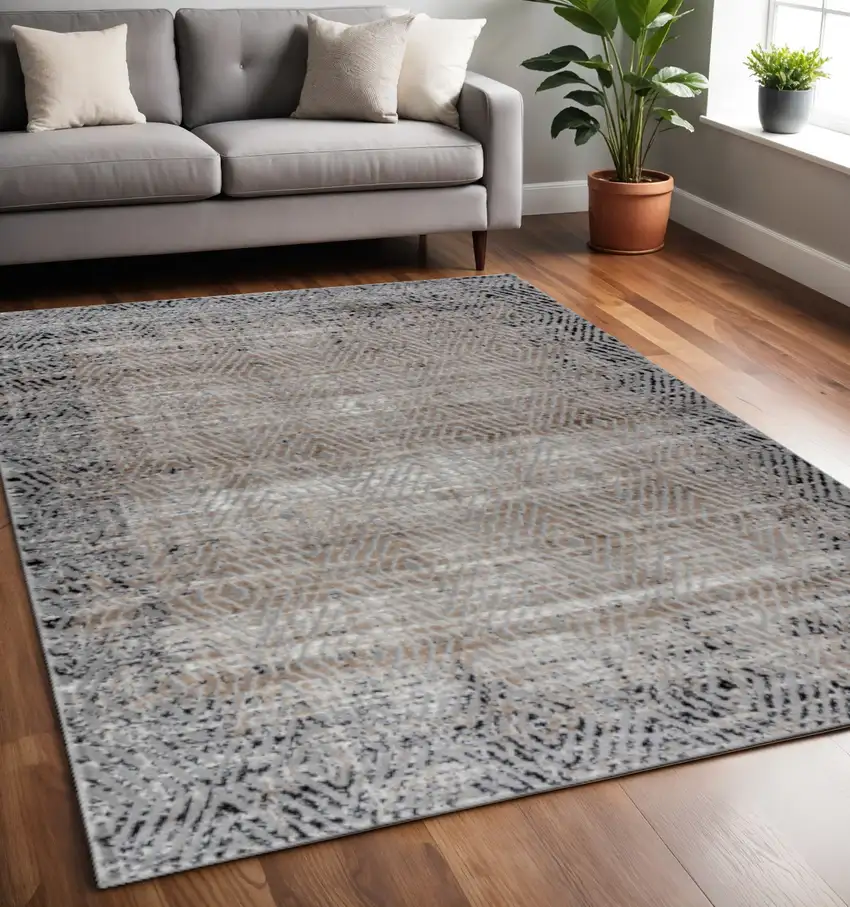 5' X 8' Brown Geometric Area Rug Photo 1