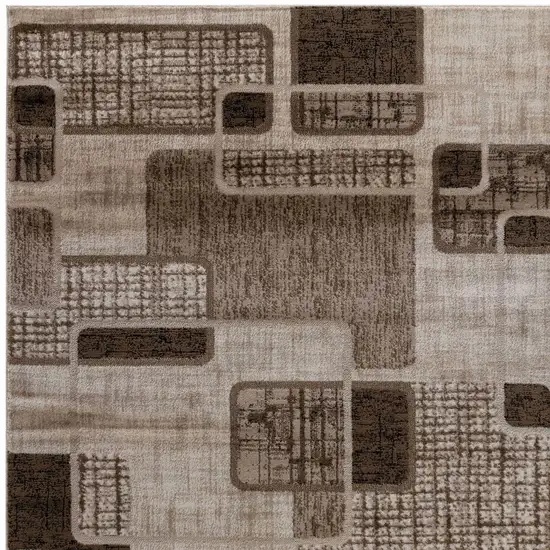 Brown Geometric Area Rug Photo 4