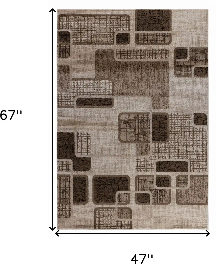 Brown Geometric Area Rug Photo 3