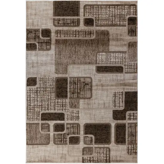 Brown Geometric Area Rug Photo 5