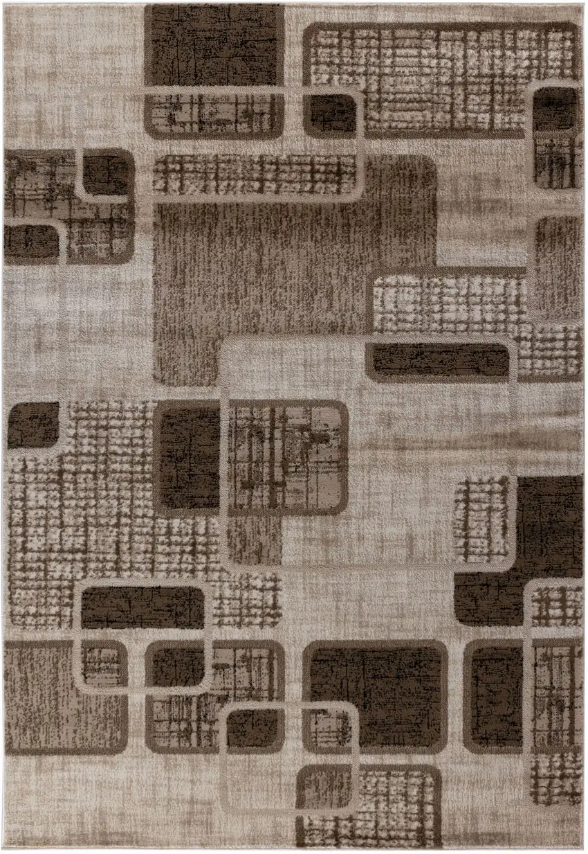 Brown Geometric Area Rug Photo 5