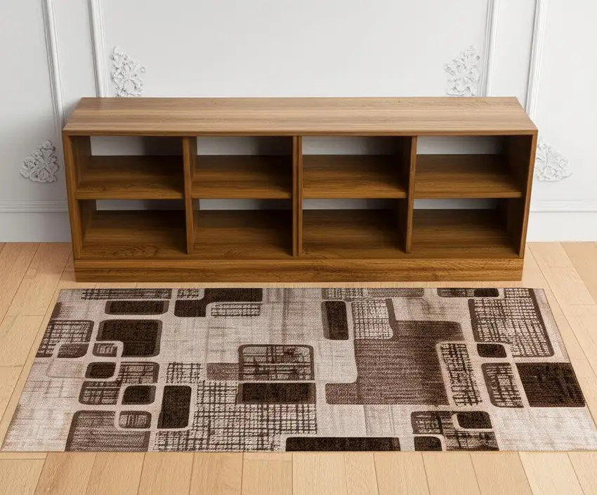 Brown Geometric Area Rug Photo 1