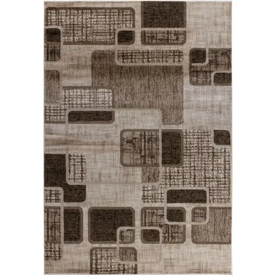 5' X 8' Brown Geometric Area Rug Photo 2