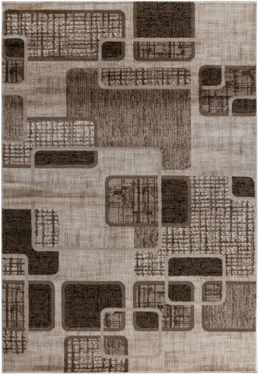5' X 8' Brown Geometric Area Rug Photo 2