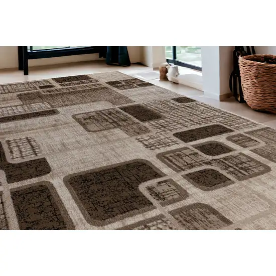 5' X 8' Brown Geometric Area Rug Photo 1
