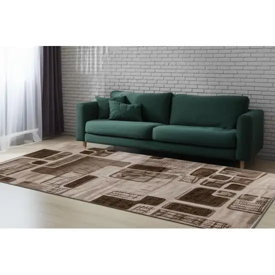5' X 8' Brown Geometric Area Rug Photo 1