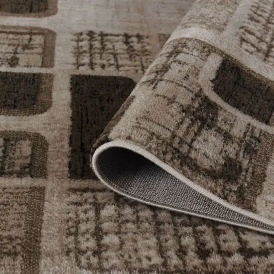 5' X 8' Brown Geometric Area Rug Photo 6