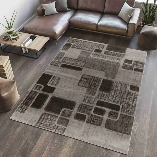 5' X 8' Brown Geometric Area Rug Photo 8