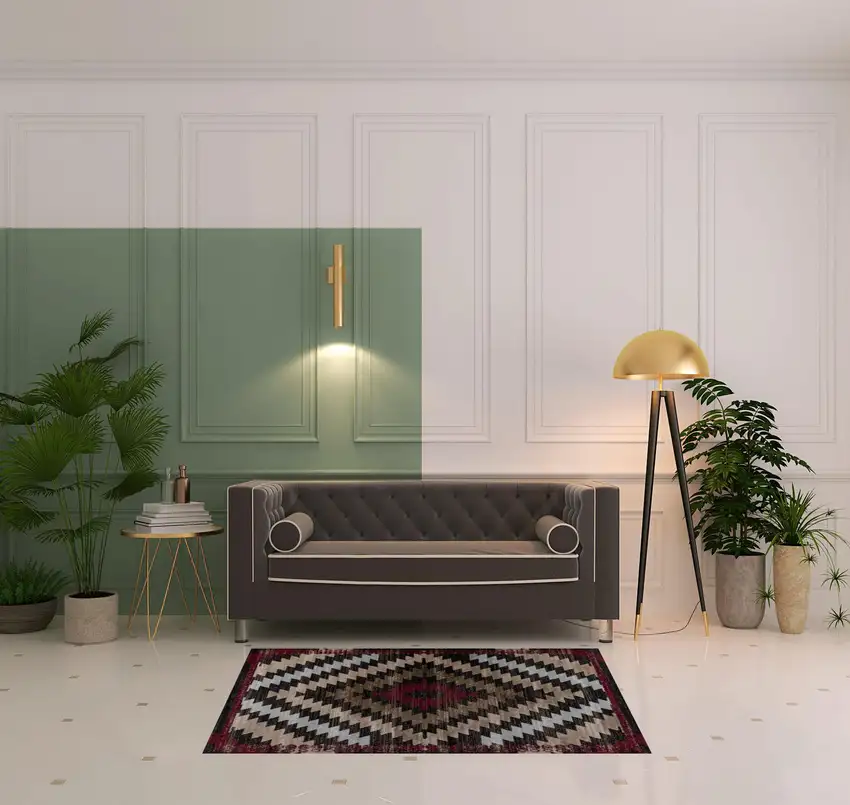 Brown Geometric Area Rug Photo 2