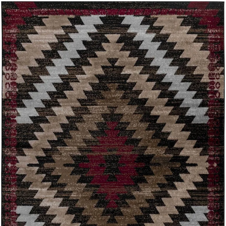 Brown Geometric Area Rug Photo 3