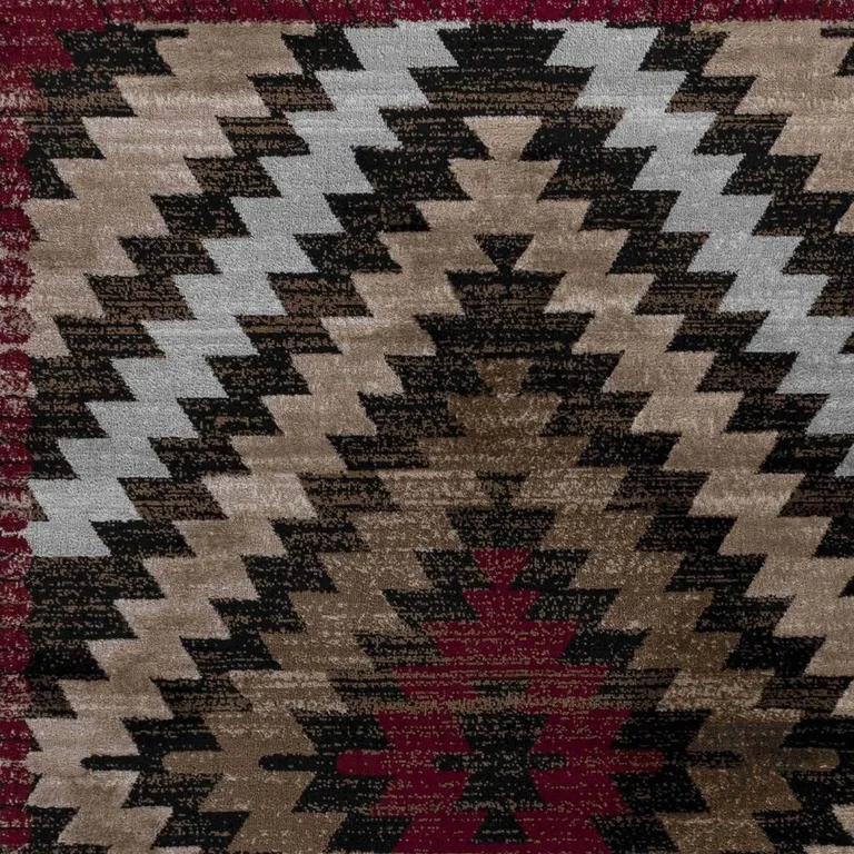 Brown Geometric Area Rug Photo 2