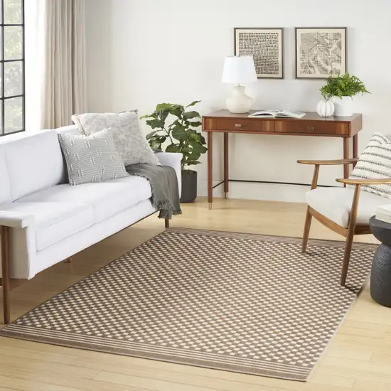 Brown Geometric Area Rug Photo 3